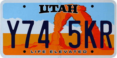 UT license plate Y745KR