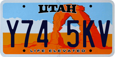 UT license plate Y745KV