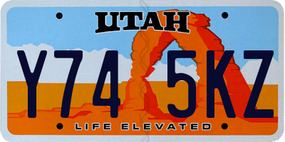 UT license plate Y745KZ