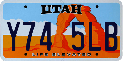 UT license plate Y745LB