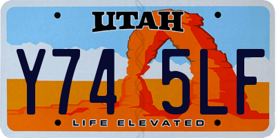 UT license plate Y745LF