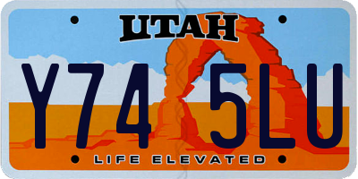UT license plate Y745LU