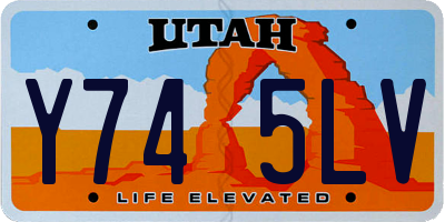 UT license plate Y745LV