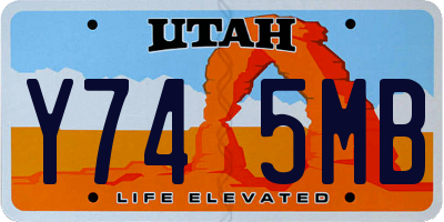 UT license plate Y745MB