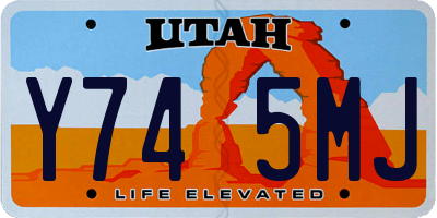 UT license plate Y745MJ