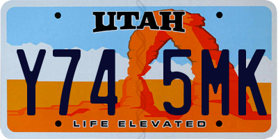 UT license plate Y745MK