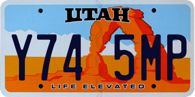 UT license plate Y745MP