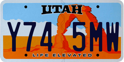 UT license plate Y745MW