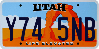 UT license plate Y745NB