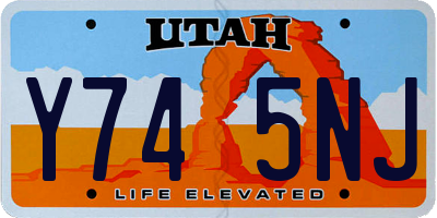 UT license plate Y745NJ