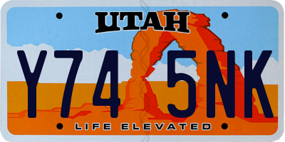 UT license plate Y745NK