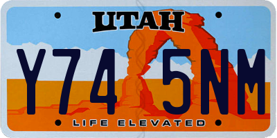UT license plate Y745NM