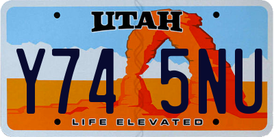 UT license plate Y745NU