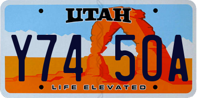 UT license plate Y745OA