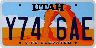 UT license plate Y746AE