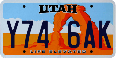 UT license plate Y746AK