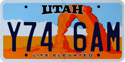UT license plate Y746AM