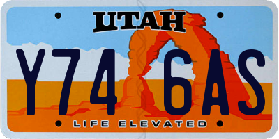 UT license plate Y746AS