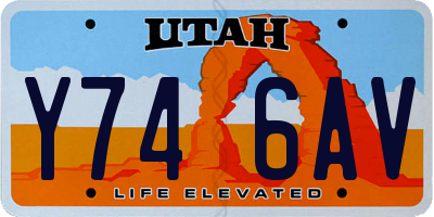UT license plate Y746AV