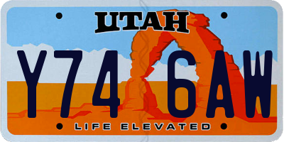 UT license plate Y746AW