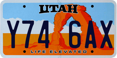 UT license plate Y746AX