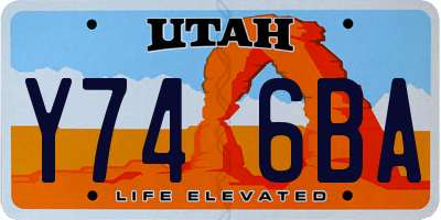 UT license plate Y746BA