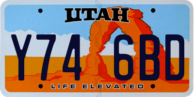 UT license plate Y746BD