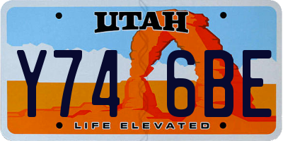 UT license plate Y746BE