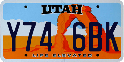 UT license plate Y746BK