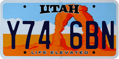 UT license plate Y746BN