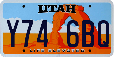 UT license plate Y746BQ