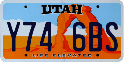 UT license plate Y746BS