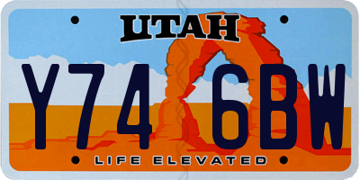 UT license plate Y746BW