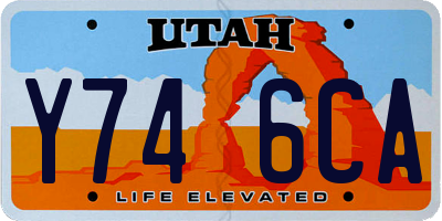 UT license plate Y746CA
