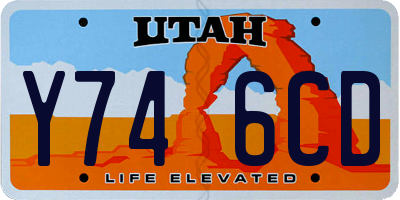 UT license plate Y746CD