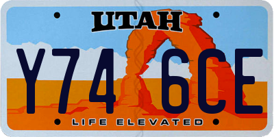 UT license plate Y746CE