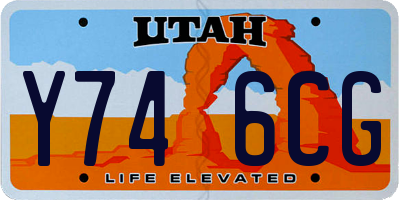 UT license plate Y746CG
