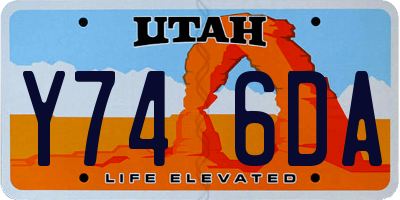 UT license plate Y746DA
