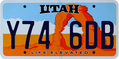 UT license plate Y746DB