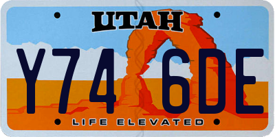 UT license plate Y746DE