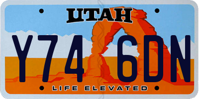 UT license plate Y746DN