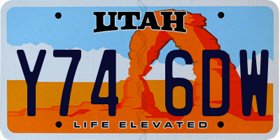 UT license plate Y746DW