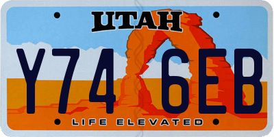UT license plate Y746EB