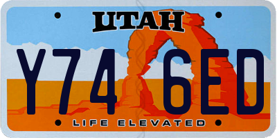 UT license plate Y746ED