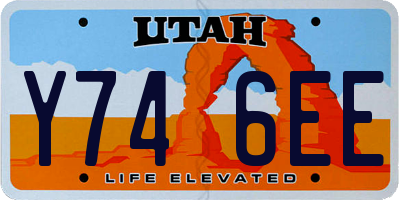 UT license plate Y746EE
