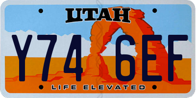 UT license plate Y746EF