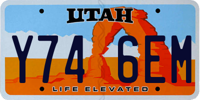 UT license plate Y746EM
