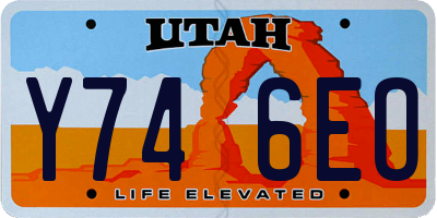 UT license plate Y746EO