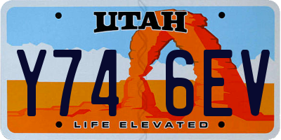 UT license plate Y746EV