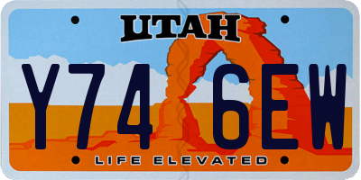 UT license plate Y746EW